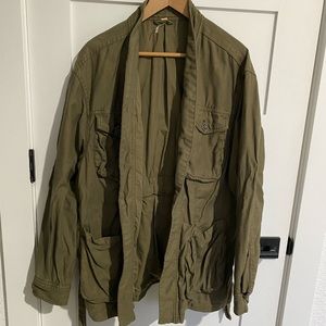 Free people shawl collar khaki chore jacket szM